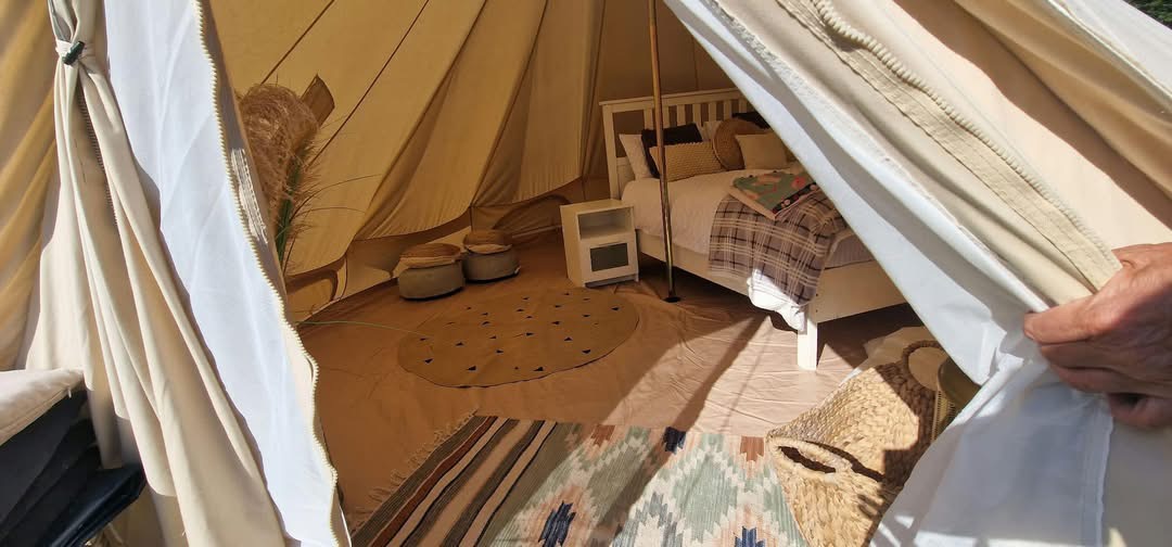 View from inside the tent
